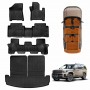 3D Heavy Duty All Weather Car Mats Boot Liner Floor Liner Full Set for Hyundai SantaFe Santa Fe 6/7 Seater 2024-2025 Cargo Trunk Mat