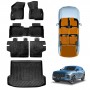 Floor Mats Boot Liner for Jaecoo J7 SHS PHEV 2024-Onwards All Weather Heavy Duty Car Trunk Cargo Kick Back Seat Protector Cover