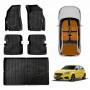 3D Floor Mats Boot Liner Set for MG 3 MG3 2016-2024 All Weather Heavy Duty Cargo Car Trunk Luggage Tray