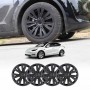 Tesla Model Y 2022-2024 Wheel Protector Cover Hub Caps 19 Inch Rim Hubcap X Plaid Matt Black Exterior Accessories (Set of 4)