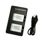 2 Rechargeable Batteries and External USB Dual Battery Charger for Canon NB-13L Camera
