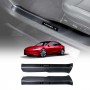 Tesla Model 3 Highland 2024 Carbon Fiber Style Front Door Entry Sill Plate Protector Car Threshold Scuff Trim Covers Guards Accessories