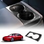 Center Consoles Cup Holder Panel Trim Decor Cover Protector for NEW Tesla Model 3 Highland 2024 Carbon Fibre Style