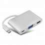 3in1 Type C USB 3.1 to USB-C/VGA/USB 3.0 Charging Adapter Cable Converter Hub For Apple Macbook