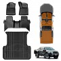 3D Floor Mats Tub Liner Set for Toyota Hilux Dual Cab Auto 2016-2025 Heavy Duty All Weather Car Mats