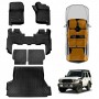 Floor Mats Boot Liner Set for Toyota Landcruiser 70/76 Series 2023-Onwards All Weather Heavy Duty Car Trunk Cargo Kick Back Seat Protector Cover