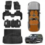 Floor Mats Boot Liner Set for Toyota Prado 250 Series 5-Seater 2024-Onwards All Weather Heavy Duty Cargo Kick Mats Back Seat Protector Cover