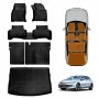 Floor Mats Boot Liner Set for Volkswagen VW Golf MK7 MK7.5 MK8 Auto 2013-Onwards All Weather Heavy Duty Cargo Kick Mats Back Seat Cover