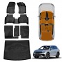 3D Floor Mats Boot Liner Set for Volkswagen VW Tiguan 2016-2024 All Weather Heavy Duty Cargo Kick Mats Back Seat Protector Cover