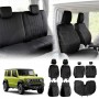 Seat Covers Full Set for Suzuki Jimny XL 5-Door 2023-2025 Black Premium Vintage PU Leather Interior Accessories