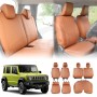 Seat Covers Full Set for Suzuki Jimny XL 5-Door 2023-2025 Khaki Premium Vintage PU Leather Interior Accessories